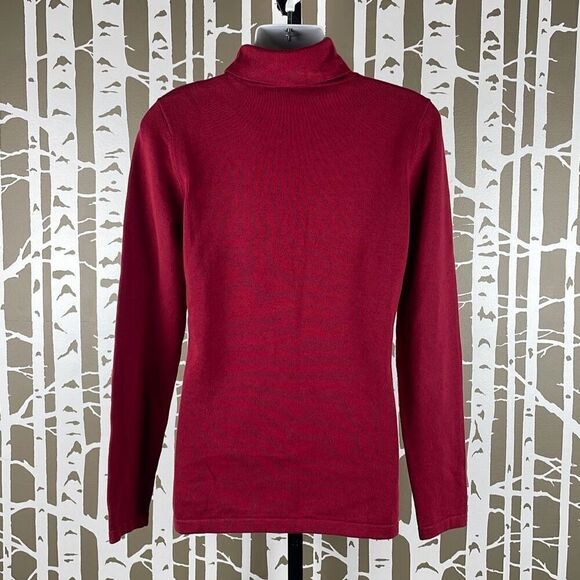 Harley-Davidson Y2K Turtleneck Studded Cotton Sweater Burgundy S - Picture 4 of 8